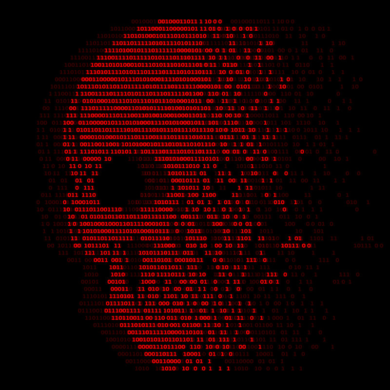 Jacynth " Red Skull Digital Logic Zero And One Number For Virus Security Abstract Vector Design " by Ananaline