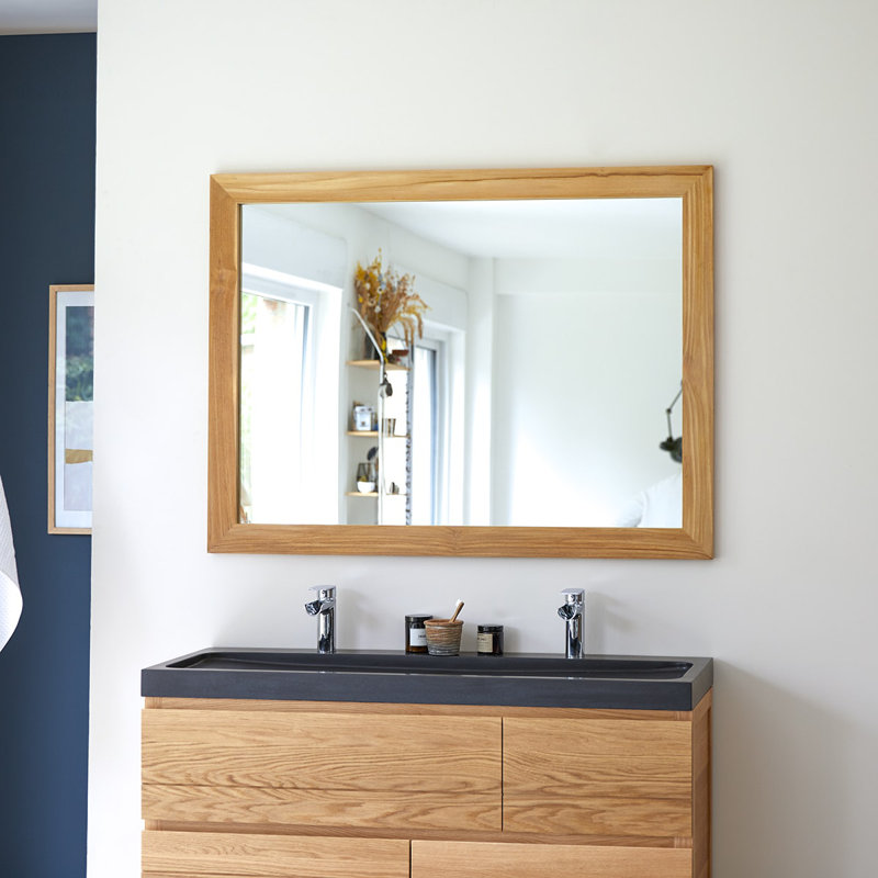 Tona Solid Wood Rectangle Mirror, 47.24" x 35.43"