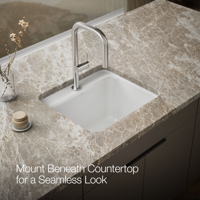 Glen Falls 22" x 25" Service Sink, White, 1 hole