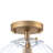 1 - Light Ribbed Sphere Single Glass Semi Flush Mount-1059536820