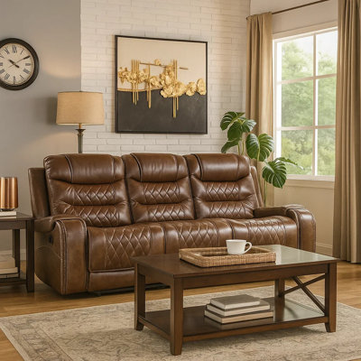 Natilyn 86.5'' Faux Leather Reclining Sofa