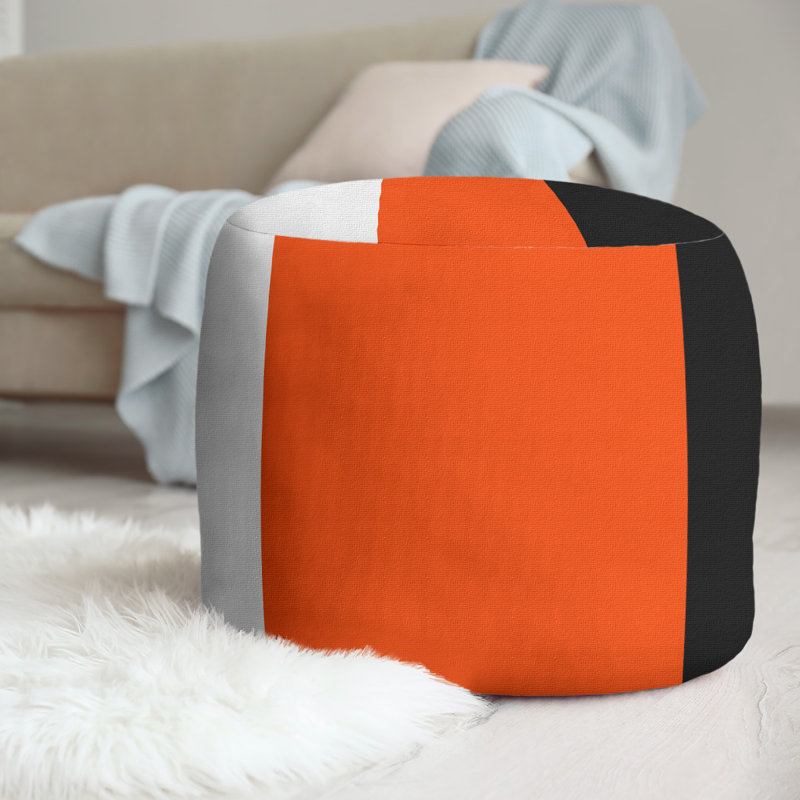 Repose-pieds repose-pieds rond 20,5", Blanc / Orange / Noir, Philadelphie