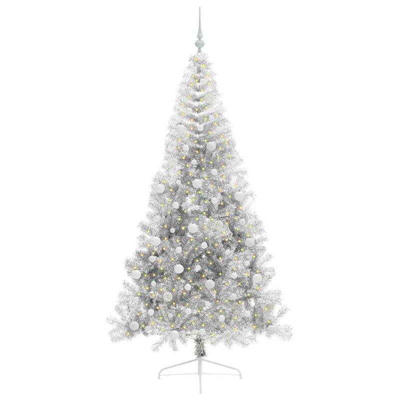  Artificial Pre-lit Christmas Tree PET, White, 6.89' H