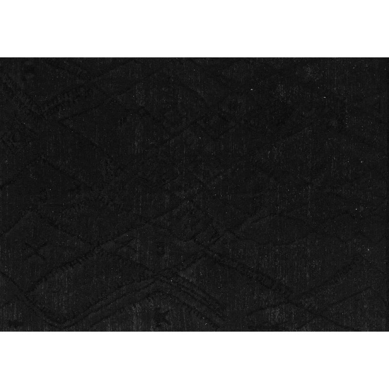 Tapis noir en chenille / polyester tissé à la machine Mekaela, Rectangle 5 pi x 7 pi