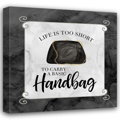 Trinx Reed, Tara Gallery Wrapped Canvas Art Titled: Fashion Humor X, Basic Handbag