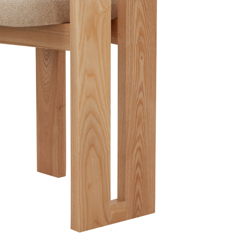 Chaise rembourrée Dellar, Brun clair