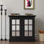 Buffet de rangement avec 2 portes décoratives en miroir-123955357