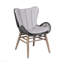 Chaise de patio d'extérieur en bois d'eucalyptus clair et corde gris anthracite