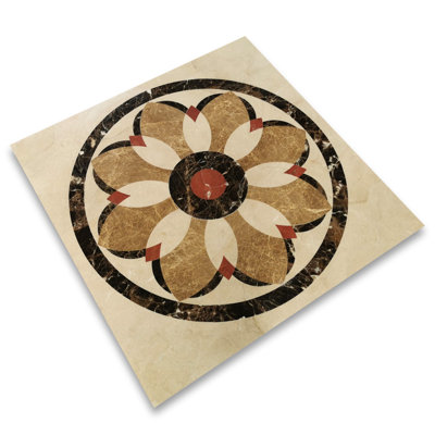 36.22'' x 36.22'' Matte Marble Decorative Accent Tile