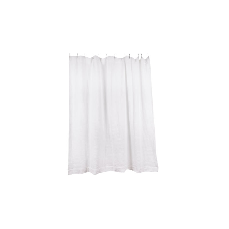Simple Cotton Shower Curtain, White