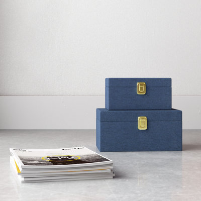 Aiyanna 2 Piece Fabric Decorative Box Set