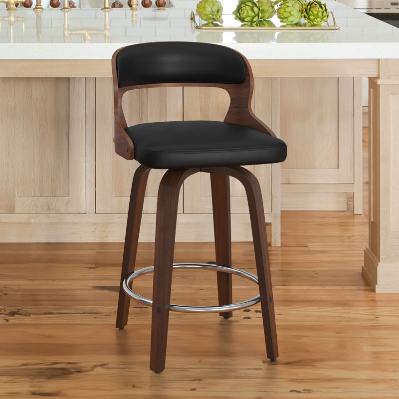 Carylon Swivel Upholstered Counter Stool, Black