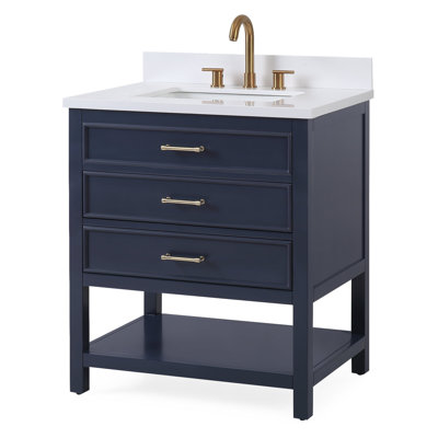 Fleton 30'' Single Bathroom Vanity with Quartz Top
