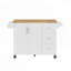Îlot de cuisine roulant polyvalent avec comptoir à abattants et rangement pour porte de grange, parfait pour les petites cuisines et les usages multiples