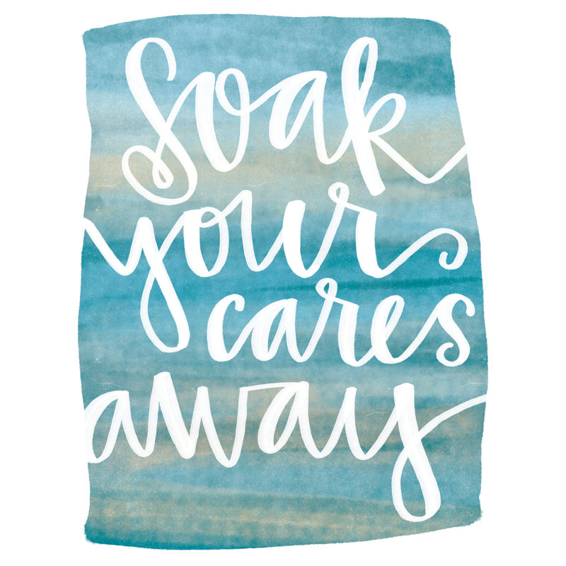 Soak Away - Textual Art Print, 30 cm H x 20 cm W, Wrapped Canvas