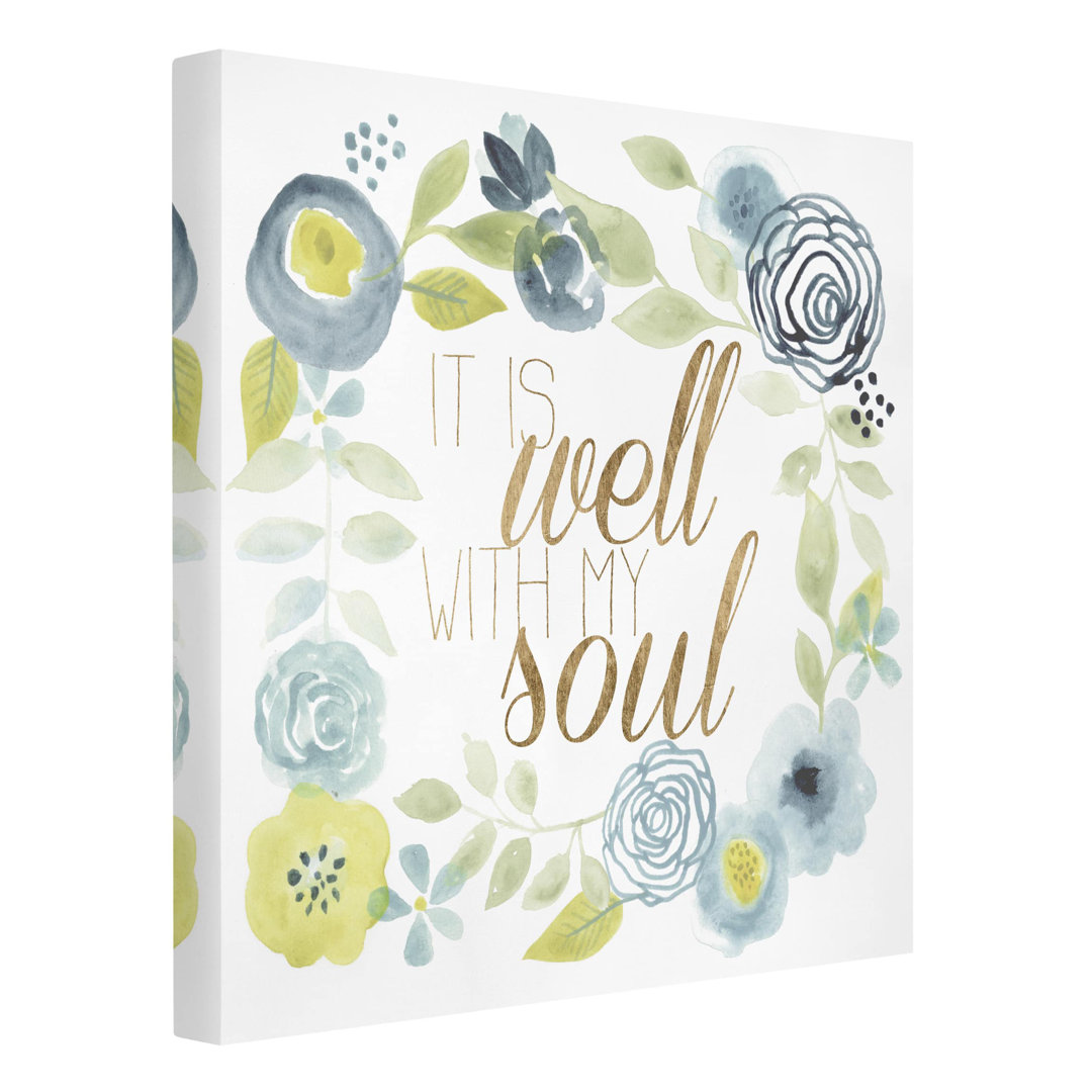 Leinwandbild Blumenkranz mit Spruch - Soul