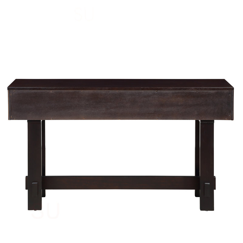 52 Inch Sofa Table With Storage Drawers, Mid Century Farmhouse Fluted Console Table With Solid Wood Legs. Entryway Table For Living Room TV, Hallway Entrance Foyer