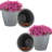 Anjelica Polyresin Large Round Outdoor Planter - 24" - Light Gray - Set of 4