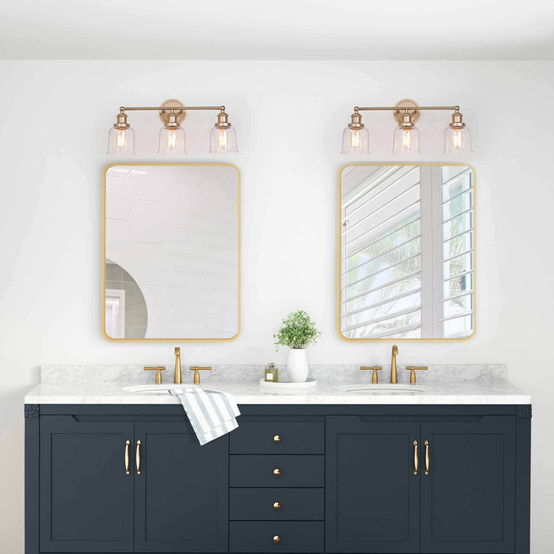 Denroy 3 - Light Dimmable Rose Gold Vanity Light