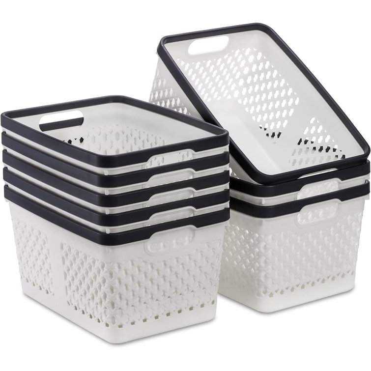  8 Pack Plastic Storage Baskets, Small Pantry Baskets
