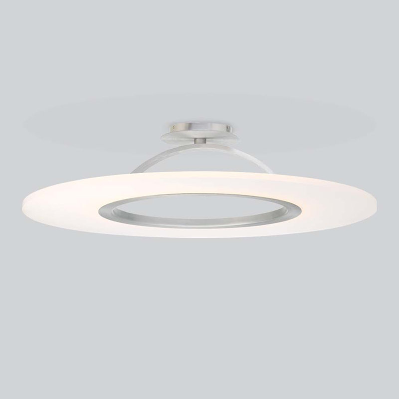 Zamir Acrylic LED Semi Flush Mount, Brushed Aluminum