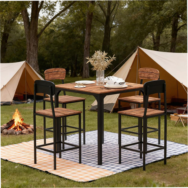 Ensemble de table de bar 5 pièces à hauteur de comptoir, une table avec quatre chaises