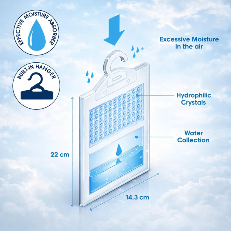 Fresh Linen Hanging Moisture Absorber Dehumidifier Wardrobe Damp Mould Condensation Remover Closet Cupboard Storage (Pack Of 24)