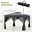 11 X 11 FT Pop up Canopy Tent w/ Mesh Screen Netting Carrying Bag Zippered Doors