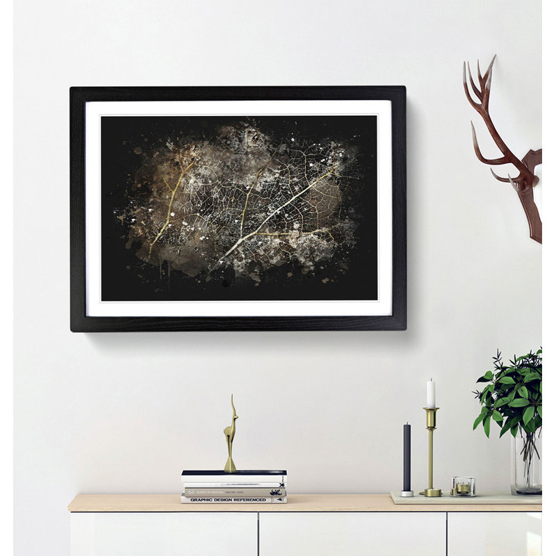 The Beauty of an Autumn Leaf - Picture Frame Graphic Art Print, 33cm H x 45cm W x 2cm D, Black Framed