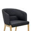 Chaise de salle à manger 23 pouces Cid Ravi, similicuir gris foncé, pieds en laiton