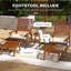 4 chaises de patio avec coussin, siège en bois et dossier à lattes, siège d'extérieur blanc crème 4 pièces, repose-pieds
