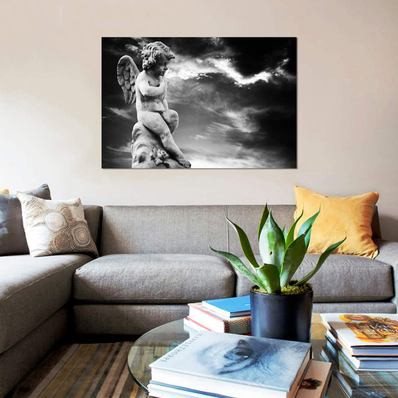 Angel Sculpture - Print on Canvas, 66.04 cm H x 45.72 cm W x 1.91 cm D, No Frame