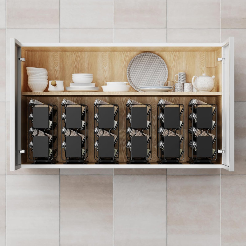 Étagère à épices escamotable avec 20 pots - Conception ajustable orientée vers la gauche ou la droite, rangement de cuisine coulissant à 4 niveaux pour comptoir ou fixation murale, avec étiquettes et marqueur à craie