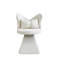 Chaise d'appoint pivotante à dossier papillon - Chaise de salle à manger rembourrée blanche pour coiffeuses, salons et plus-1390737657