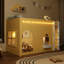 Lit mezzanine simple pour enfant avec guirlande lumineuse DEL jaune primevère-129604089