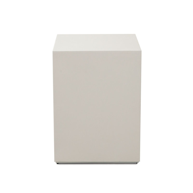 Montage Square End Table In Ivory Faux Cement Finish