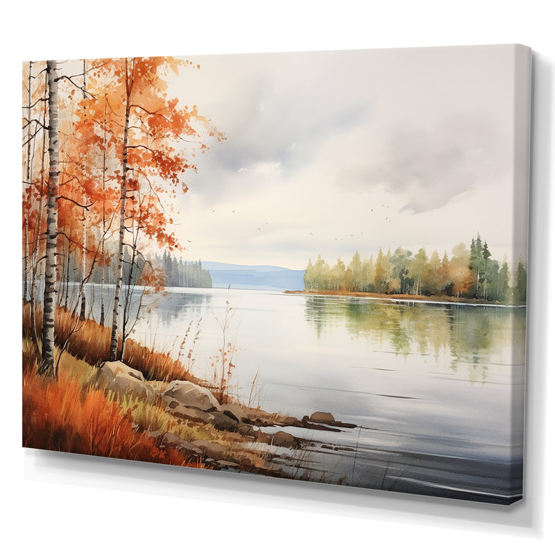 Scandinavian Lake Tranquility II sur impression sur toile, Toile tendue, H 30 po x l 40 po x P 1,5 po