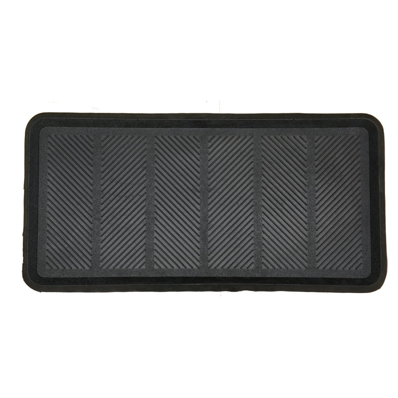 Black Non-Slip Rubber Outdoor Boot Tray, 16" x 32"