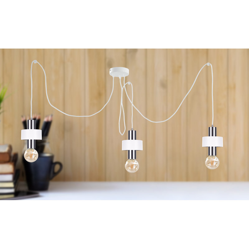 Bernda 3 - Light Cluster Pendant, White/Silver