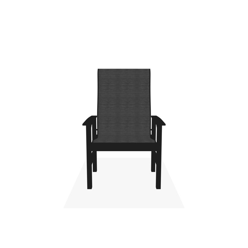 Leeward Sling Marine Grade Polymer Arm Chair, Collect Charcoal, Graphite