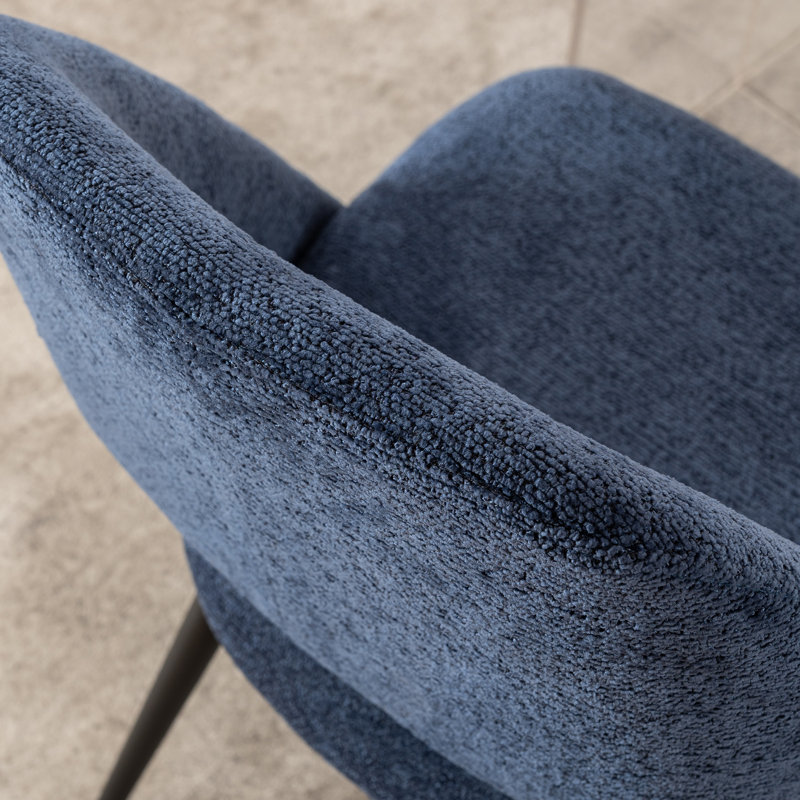 Modern Upholstered Dining Chairs 20" Wide Leather Side Chair with High Back, Fabric Blue