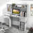 Home Office Desk With Raised Display Shelf And 2 Open Shelves