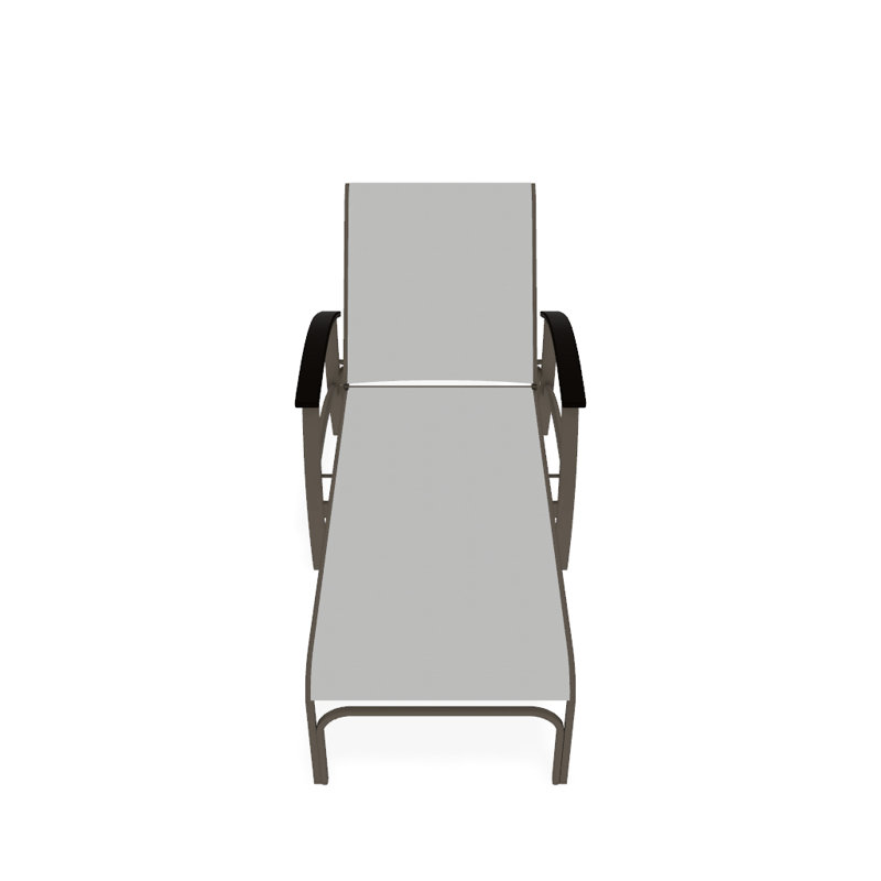 Belle Isle Outdoor Chaise Lounge, White 6D Sunbrella®, Kona P10, Textured Kona