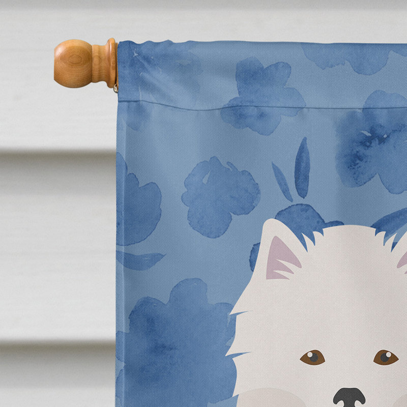 Caniche en polyester à 2 côtés 40 x 28 po standard welcome drapeau maison, Esquimau américain