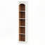70.86" 5-Tier White & Oak Modern Slim Corner Cube Bookcase For Living Room, Office, Bedroom
