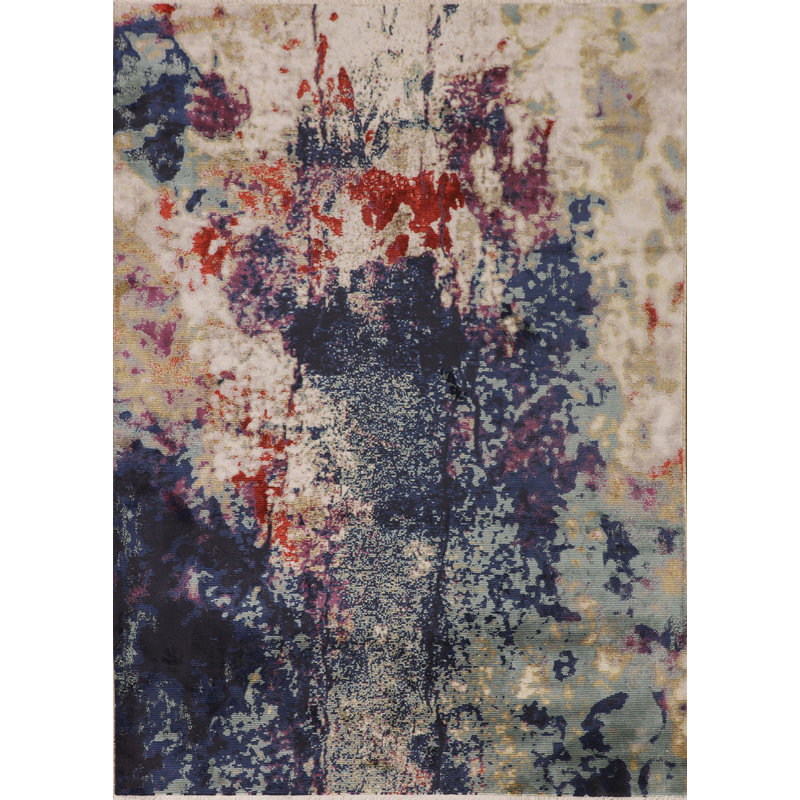 Tapis oriental abstrait turc 5 x 7