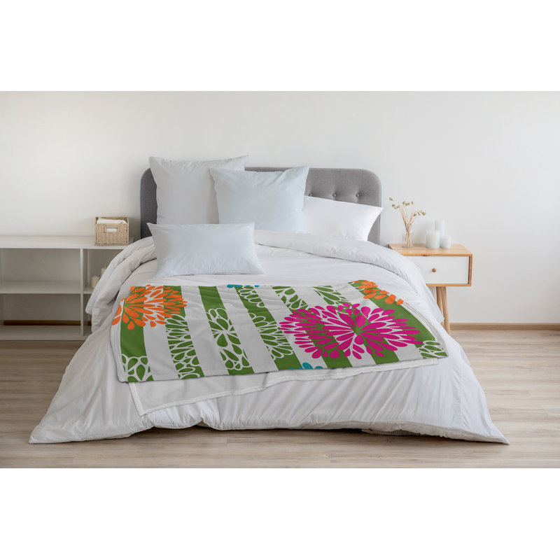 Jeté polaire Flora and Fauna, L 60 po x L 80 po, 1.95, Vert