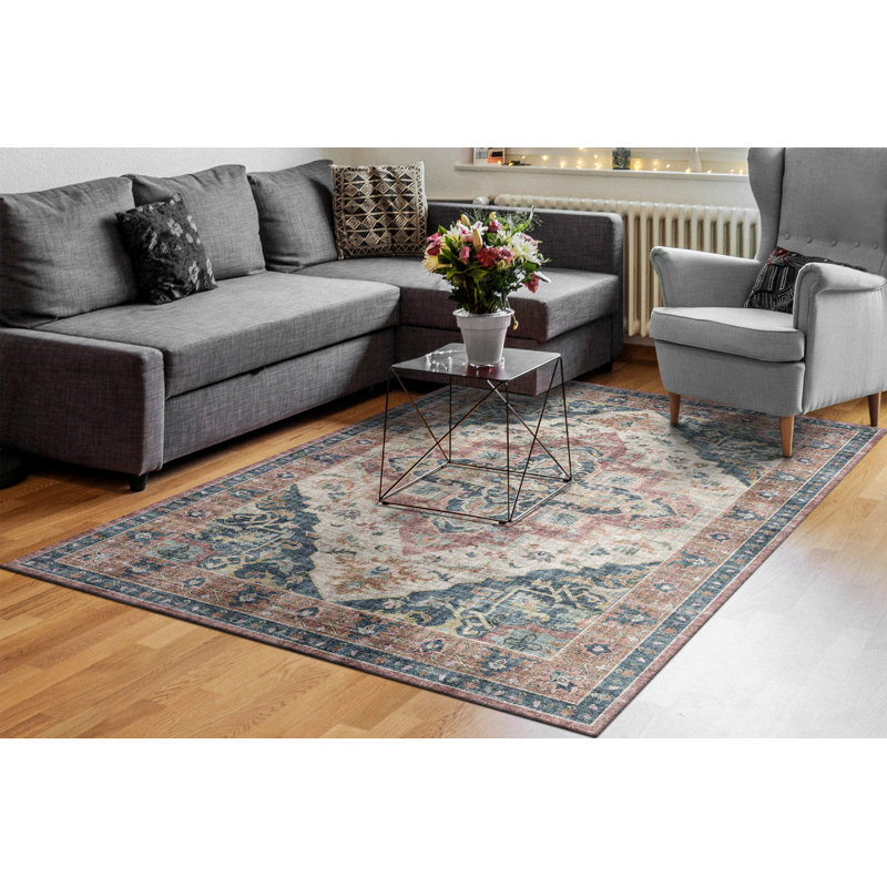 ELISE 3X5 6306-305 WINE/NAVY/TAN, Rectangle 3' x 5'