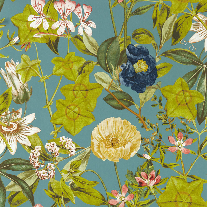 Passiflora Exotica 2 10.05m x 52cm Wallpaper Roll, Chambray