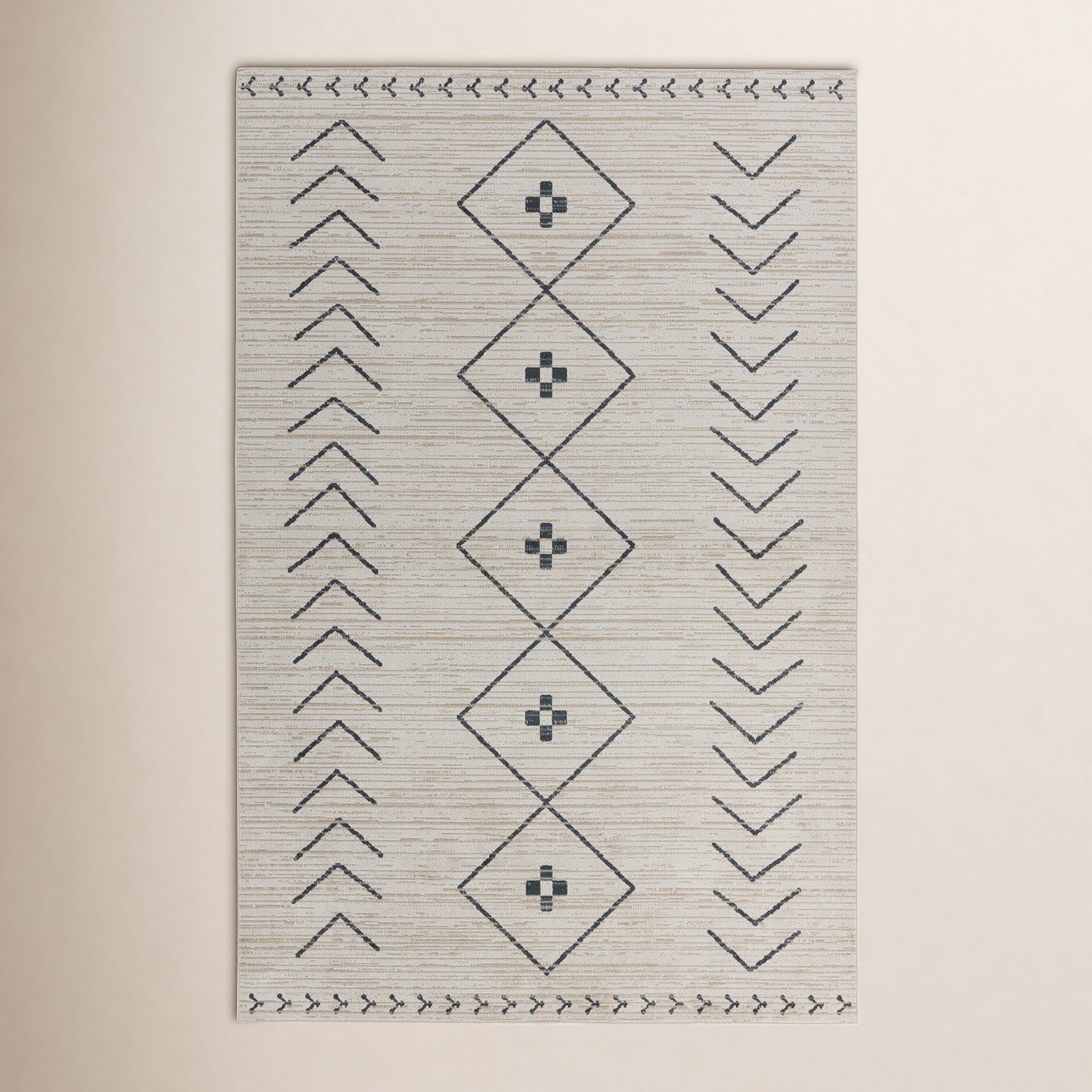 Phoebe Cream/Dark Slate Rug, Rectangle 6'7" x 9'6"